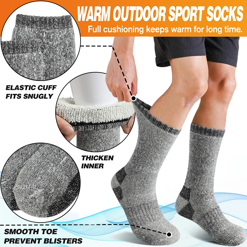 1 par de meias de inverno para - Wool Hiking Sock avaliação e preço
